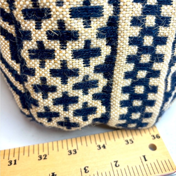 C & C California Home Jute XLarge Tote Bag Blue Tassel Medallion Pattern Boho - Picture 13 of 14